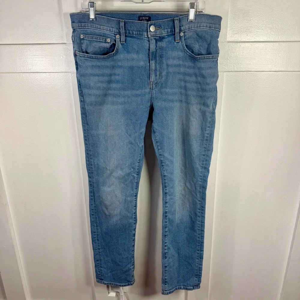 J. Crew Flex Slim Fit Light Wash‎ Denim Jeans Mens W33 L30 READ